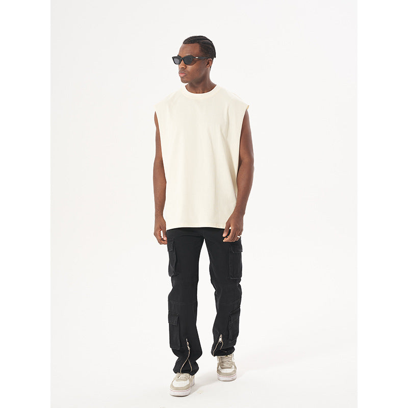 Fashionable High Street Cotton Loose Sleeveless Men's Vest 10