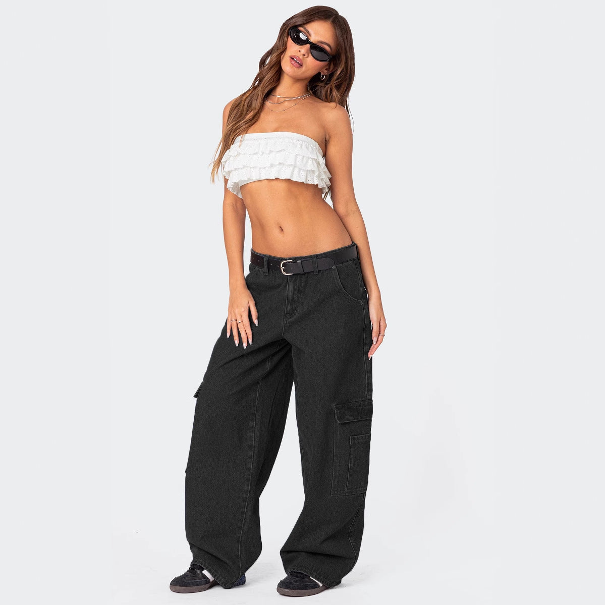 Women Cargo Denim Pants 6