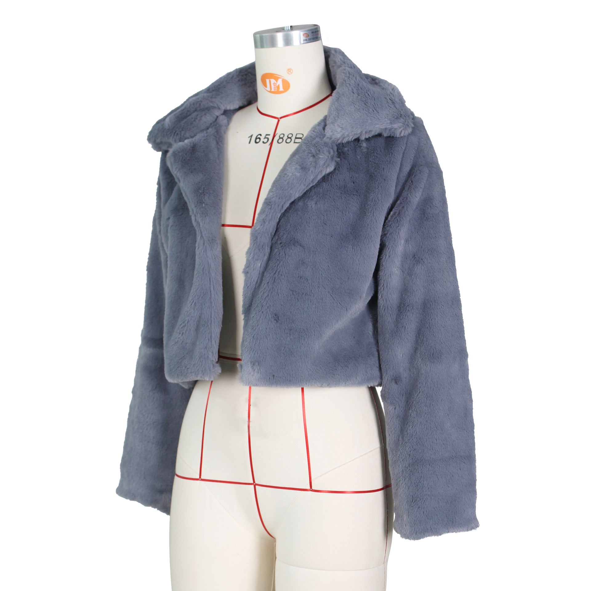 Women Loose Long Sleeve Fake Fur Jacket 42