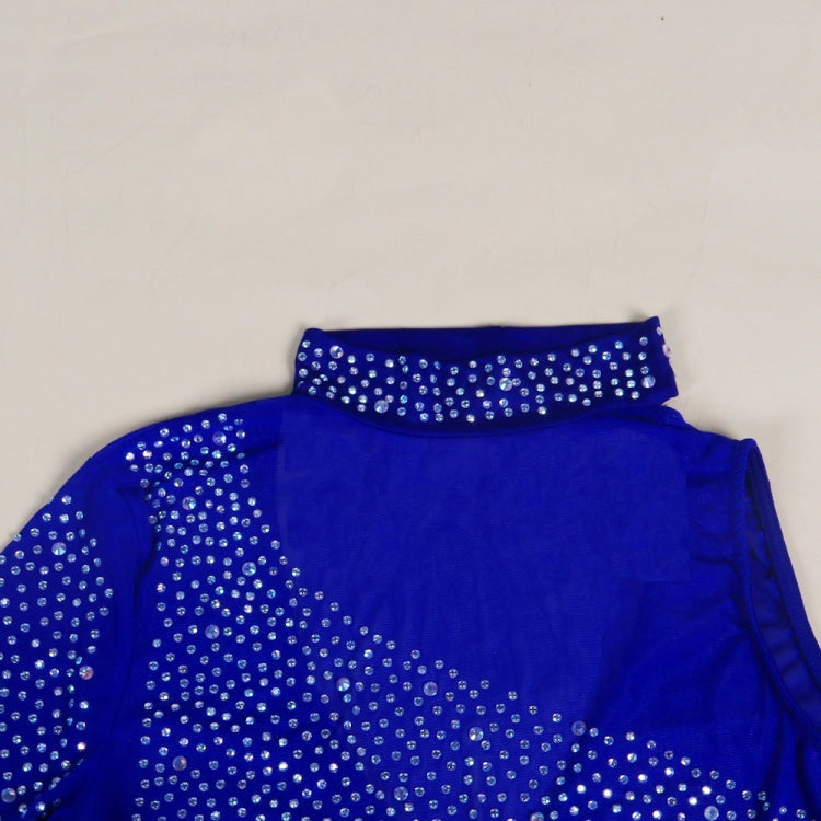 Fall Sexy Blue Sequins One Shoulder High Neck Long Dress 6