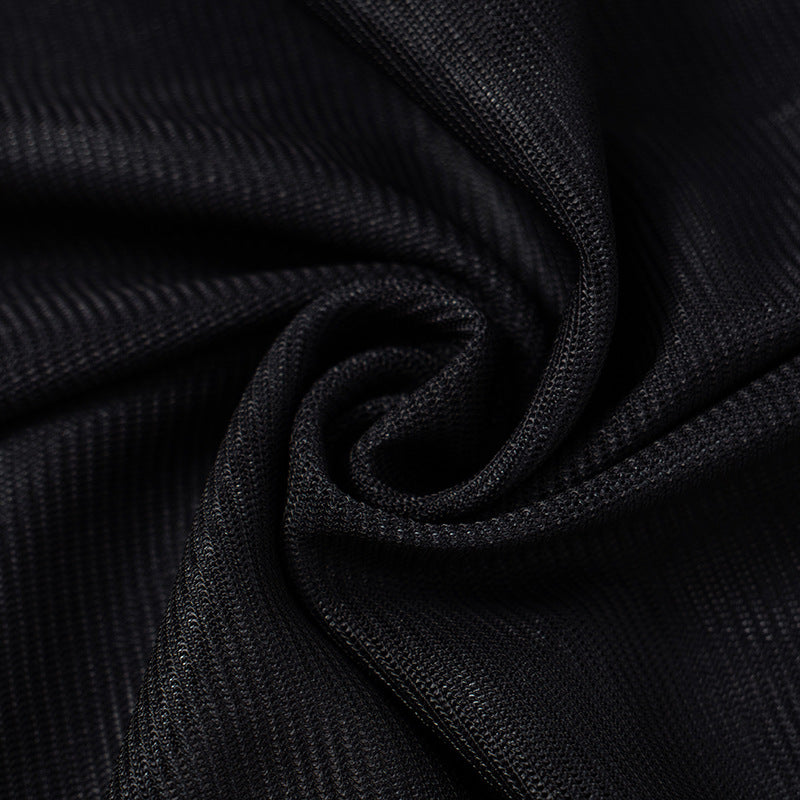 Women American Printed Mesh Long Sleeve Round Neck Dress 17