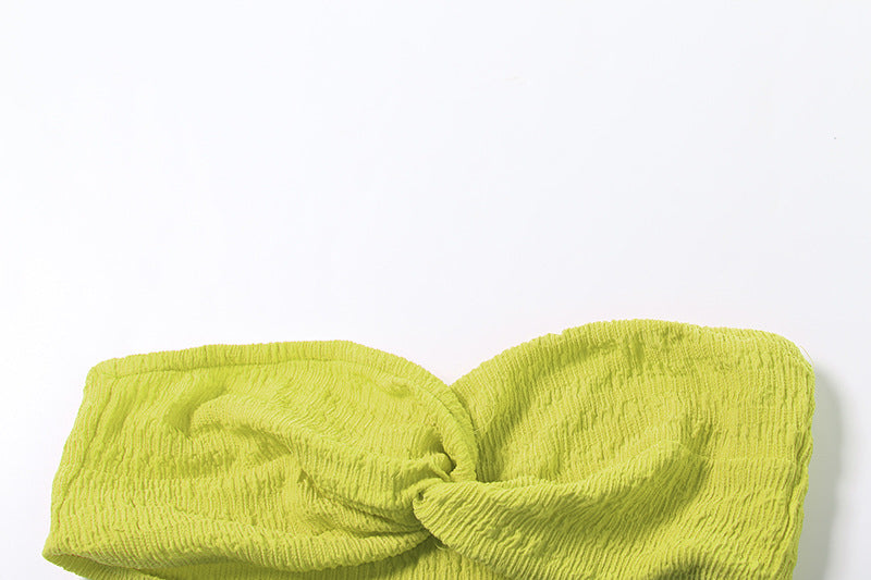 Women Summer Sexy Strapless Top and Long Skirt Two-Piece Set 28