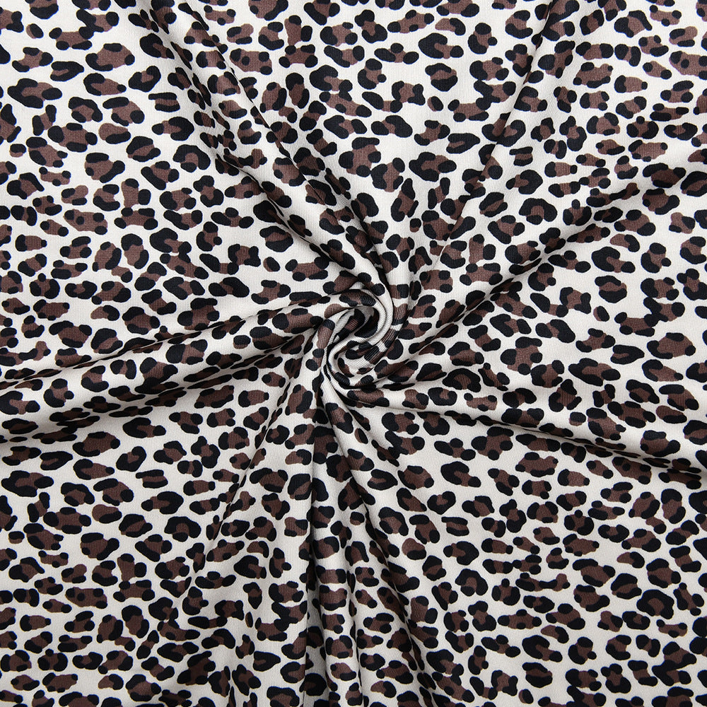 Spring Summer Leopard Print Low Back Lace Patchwork Halter Dress 13