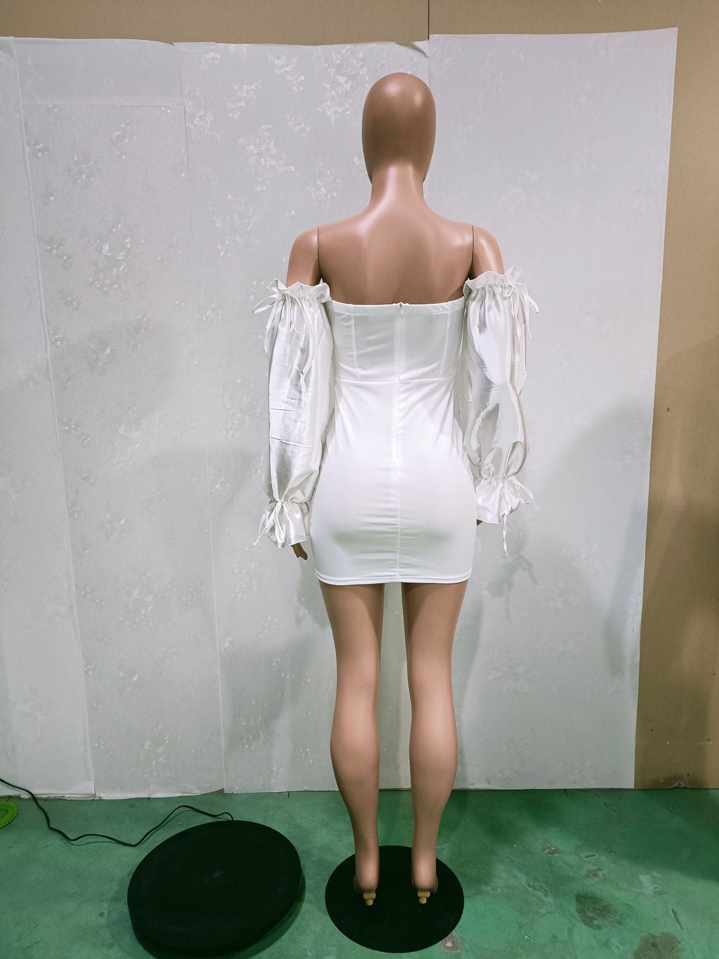 Women's Patchwork Long Sleeve Lace-Up Dress 10