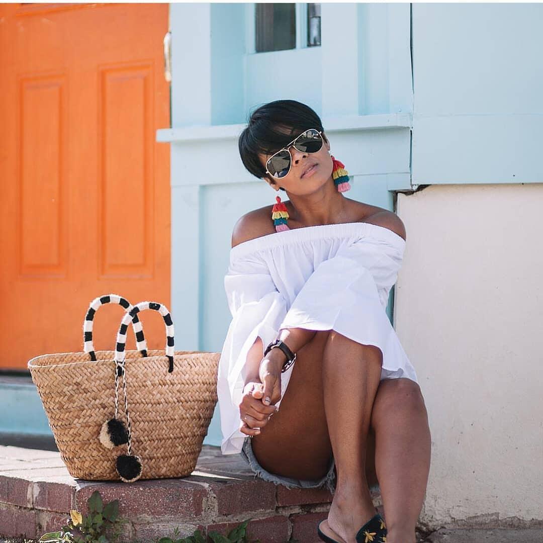 Women's Sexy Off-Shoulder Bell Bottom Sleeve Solid Color Loose Top 5