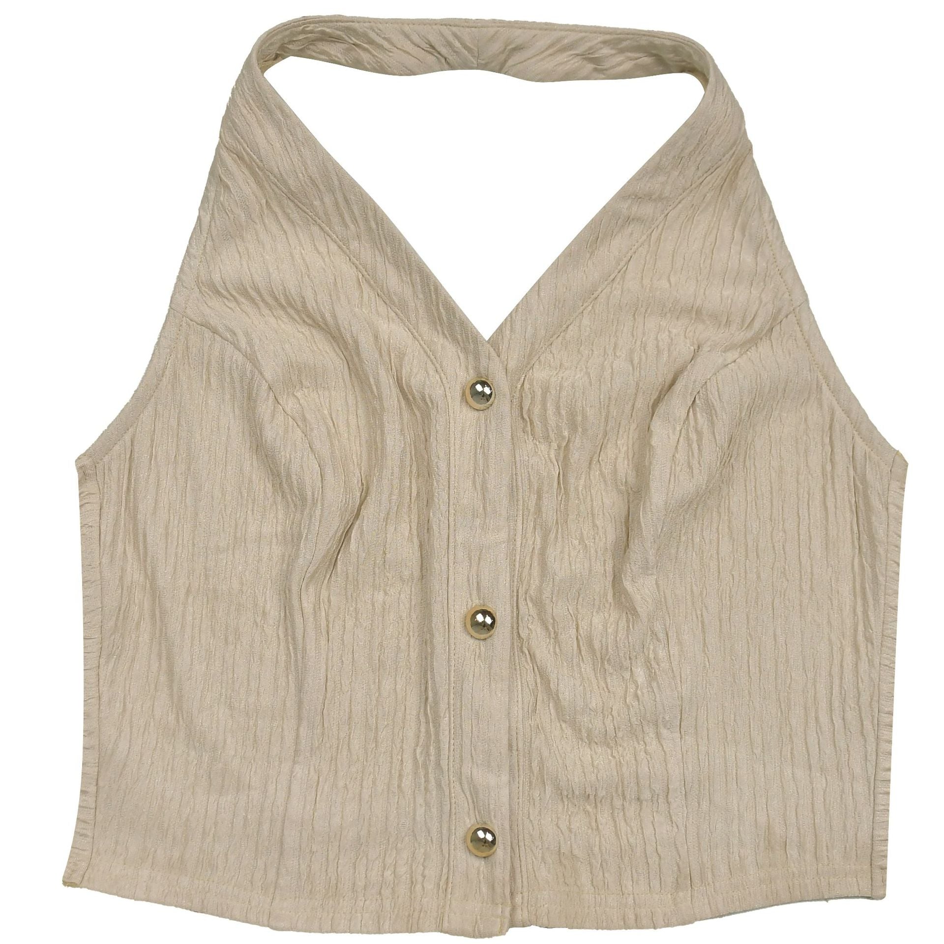 Fashion Women's Casual Halter Neck Lace-Up Top & Pants Two-Piece Set 24