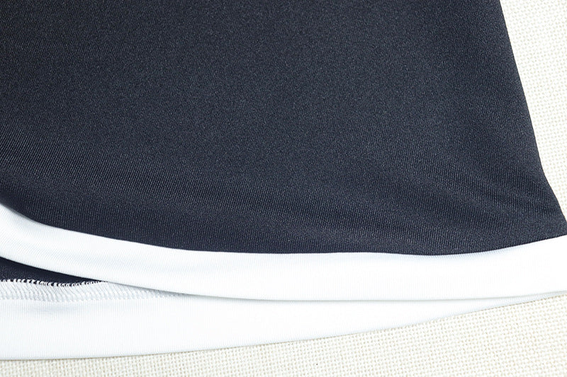 Women Spring/Summer Off-Shoulder Black and White Backless Miniskirt Dress 12