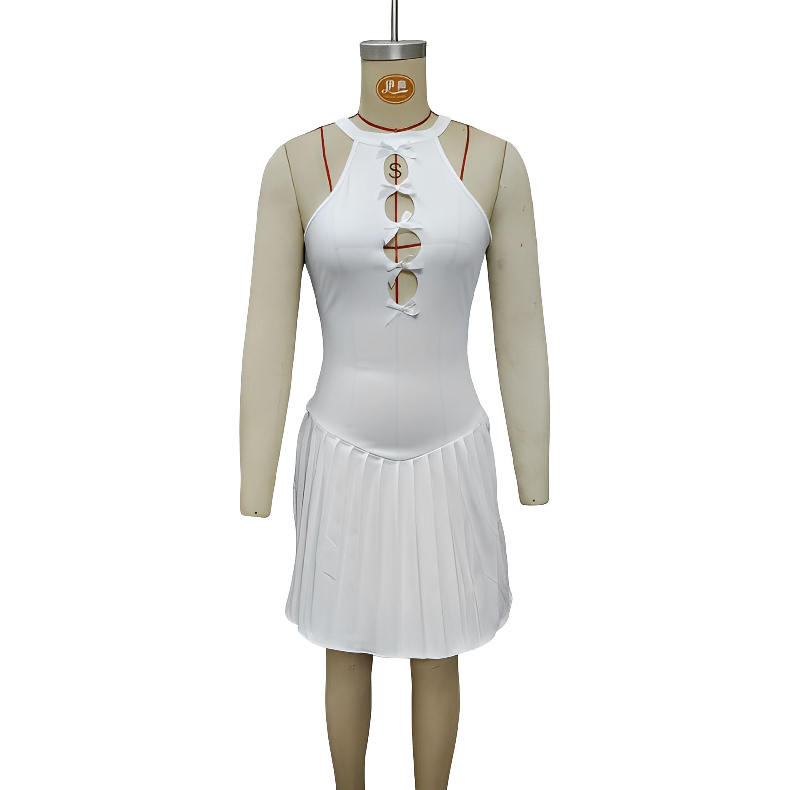 Fashion Women's Slim Fit Sexy Solid Color Ribbed Patchwork Pleated Short Dress 10