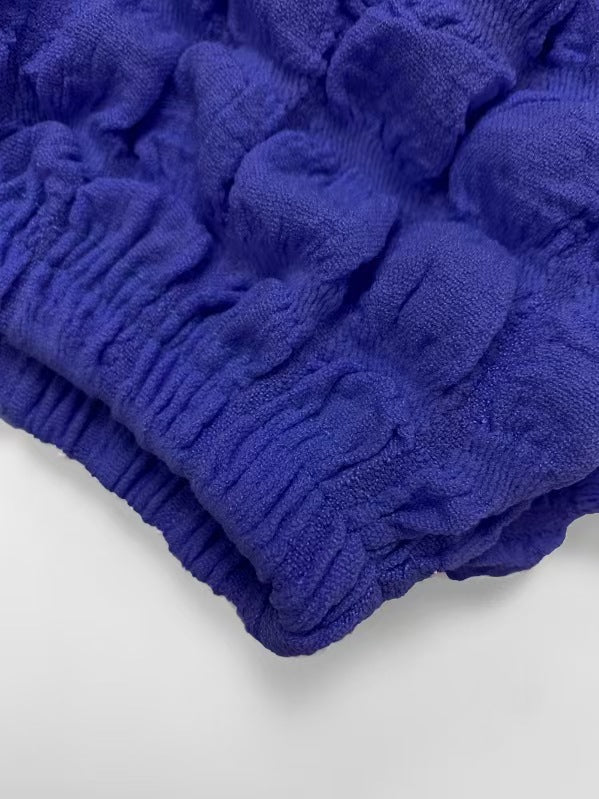 Plus Size Solid Color Bubble Bat Sleeves Top and Skirt Two-Piece Set 11