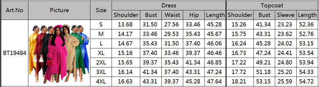 Women Fall/Winter Dress and Jacket Two-Piece Set 13