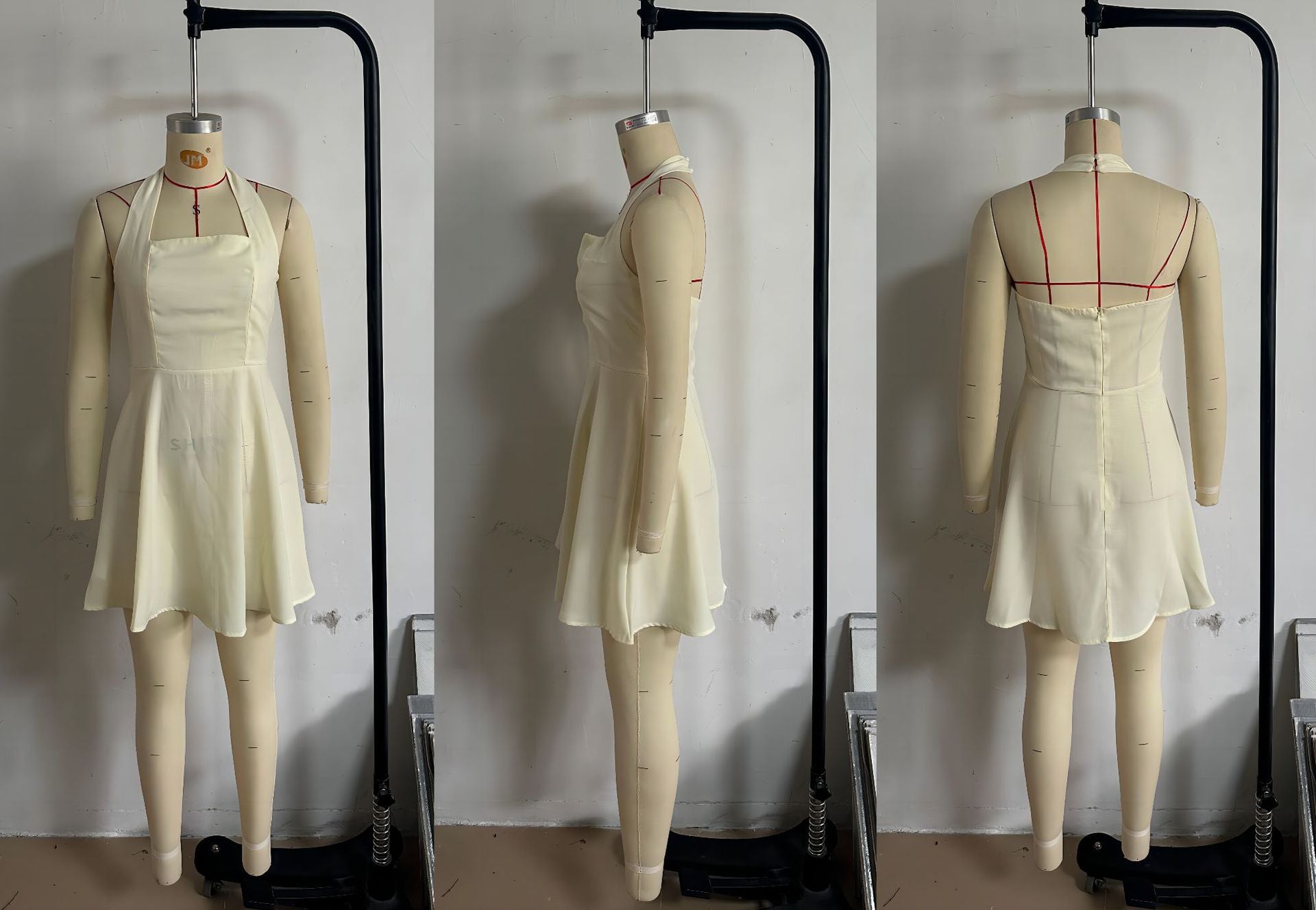 Women Solid Halter Neck Dress 16