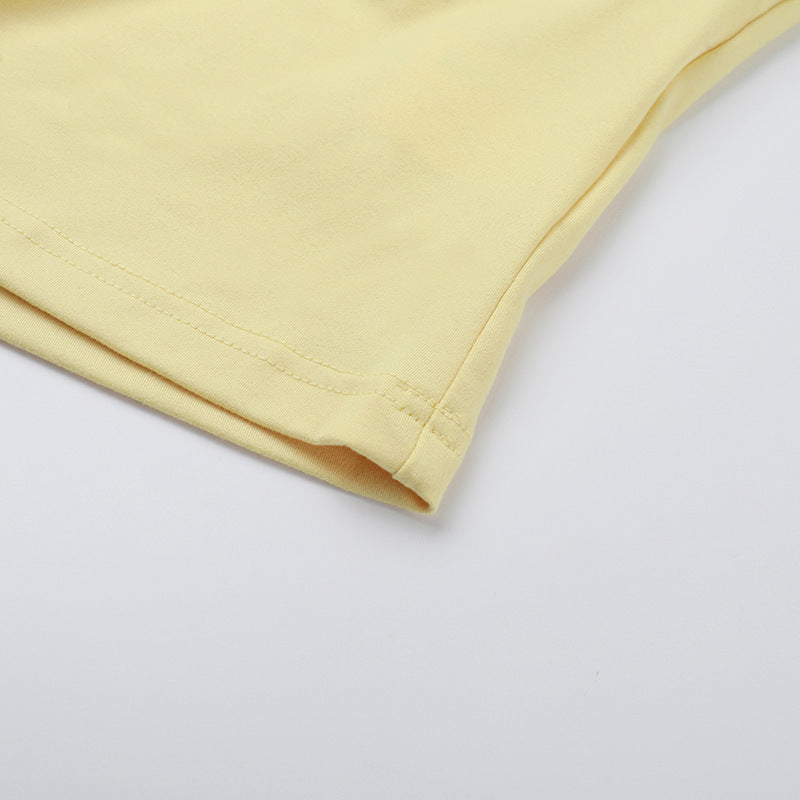 Women's Square Neck Strap Summer Casual Fashion Short Set 8