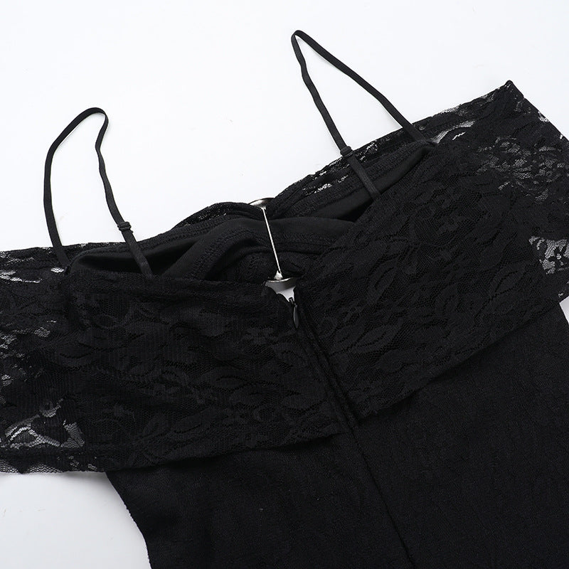 Spring Slim Off Shoulder Hollow Ring Strap Bodycon Dress 16