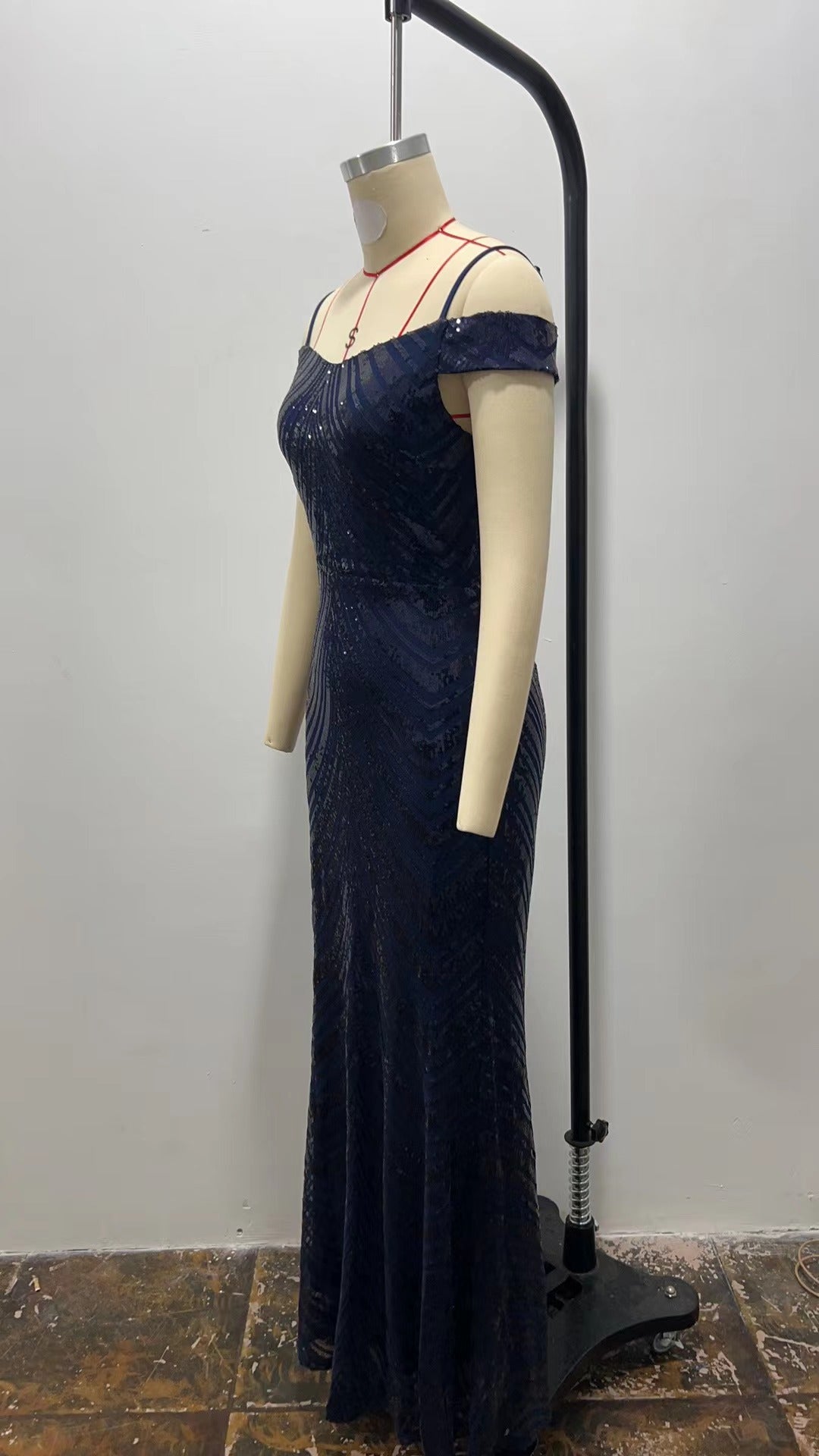 Sequined Fishtail Long Evening Dress 10