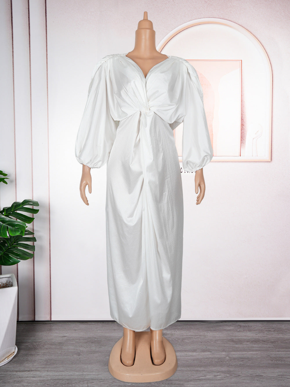 Plus Size Women V Neck Raglan Sleeve Dress 14