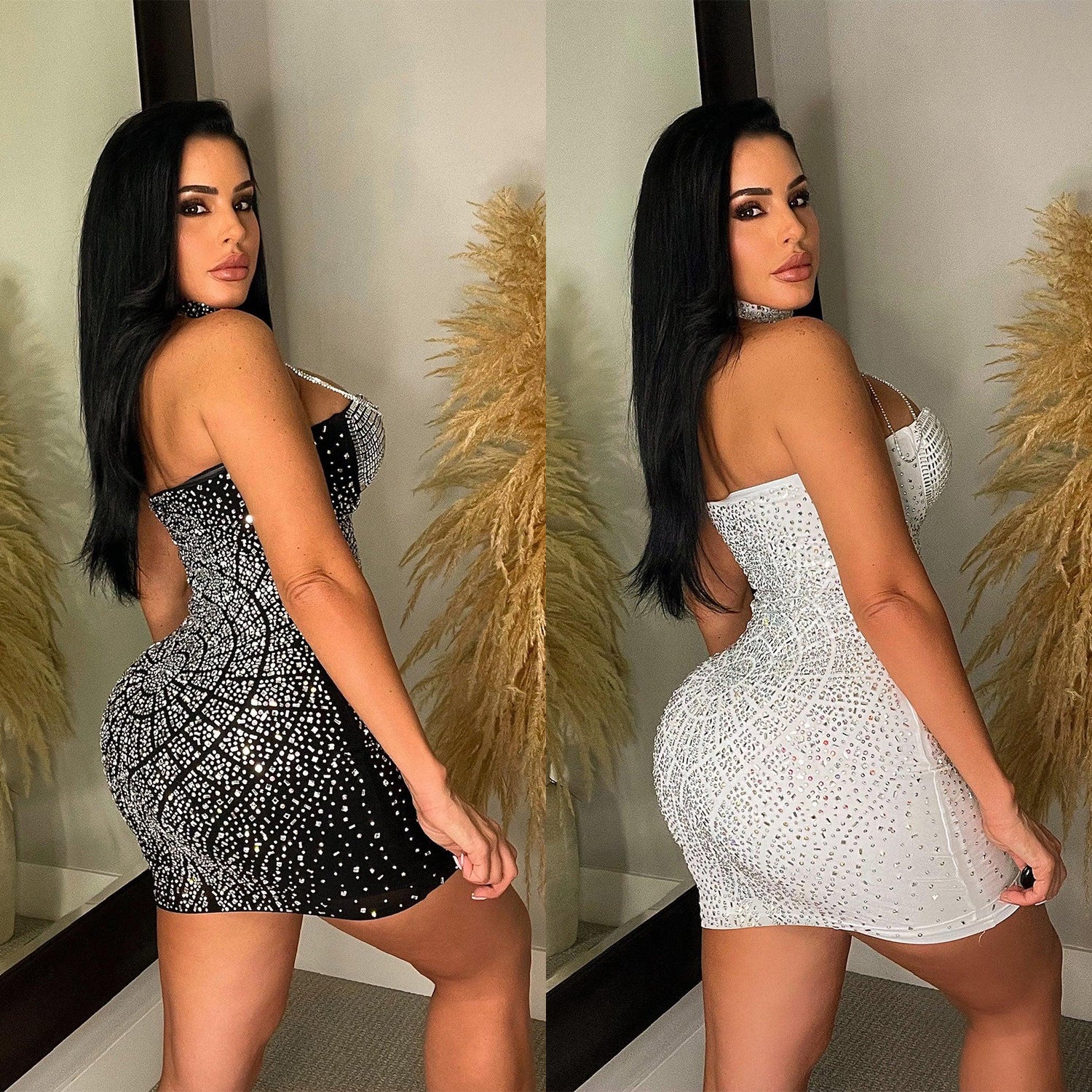 Autumn And Winter Women's Sexy Tight Fitting Tassel Beaded Dress For Women 3