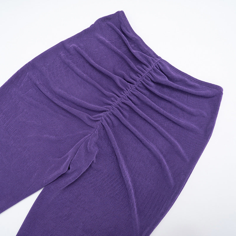 Women Fall Sexy Halter Neck Top and Capri Two-Piece Set 18