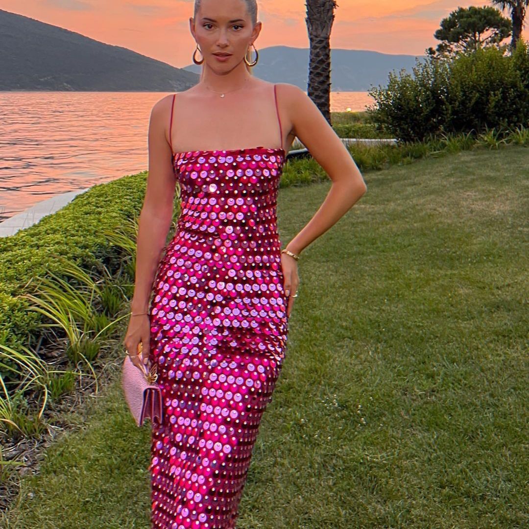 Spring Summer Style Fashionable And Sexy Women's Sequined Irregular Dress