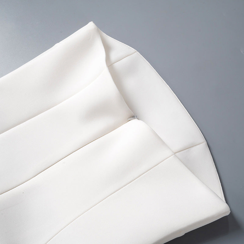 Women Summer Solid Casual Backless Strapless Short Dress 17