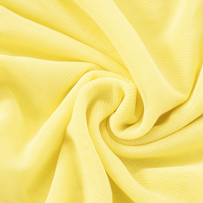 Women Sexy Mesh Halter Neck Swinging Neck Large Backless Gathered Bodycon Dress 16