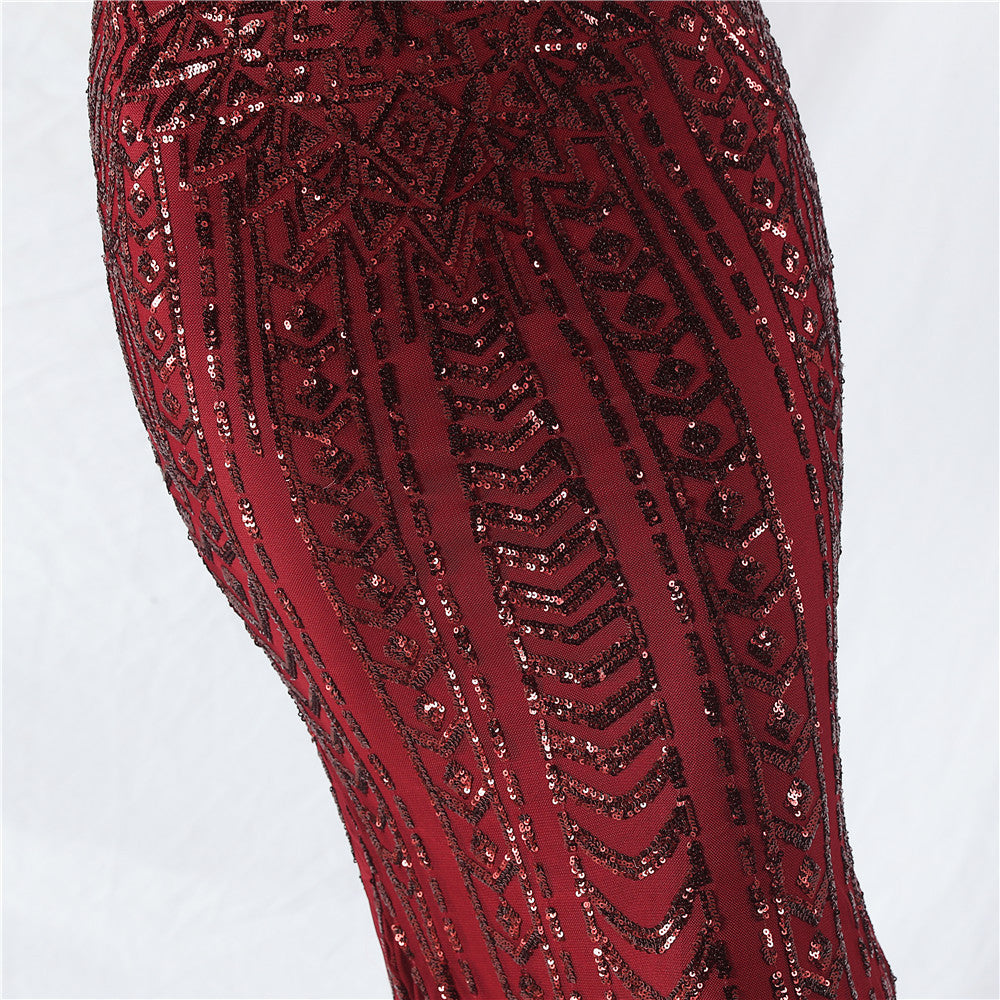 Strap V-Neck Feather Formal Party Evening Dress 25