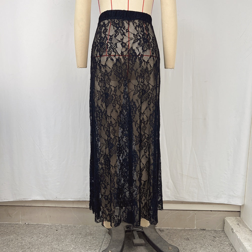 Stylish Summer Lace High-Waist Midi Skirt 8