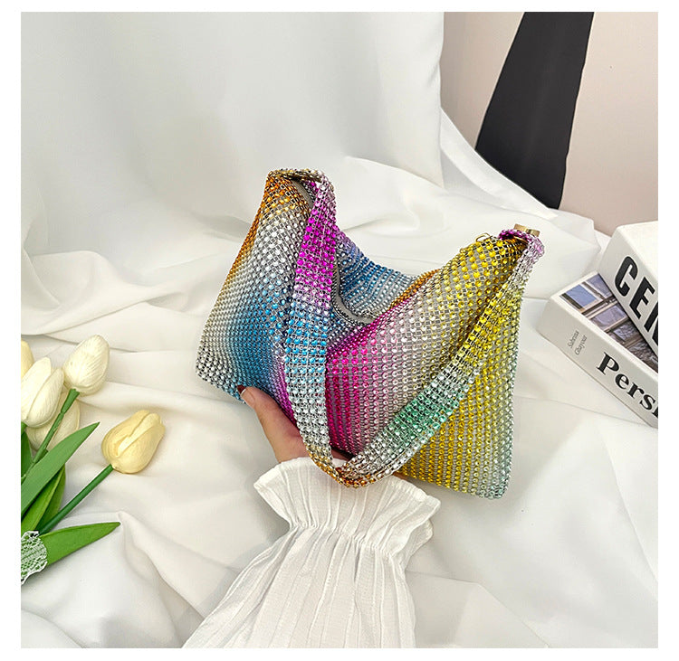 Women's Bags Autumn Simple Fashion Painted Rhinestone Shoulder Bag Evening Bag 5