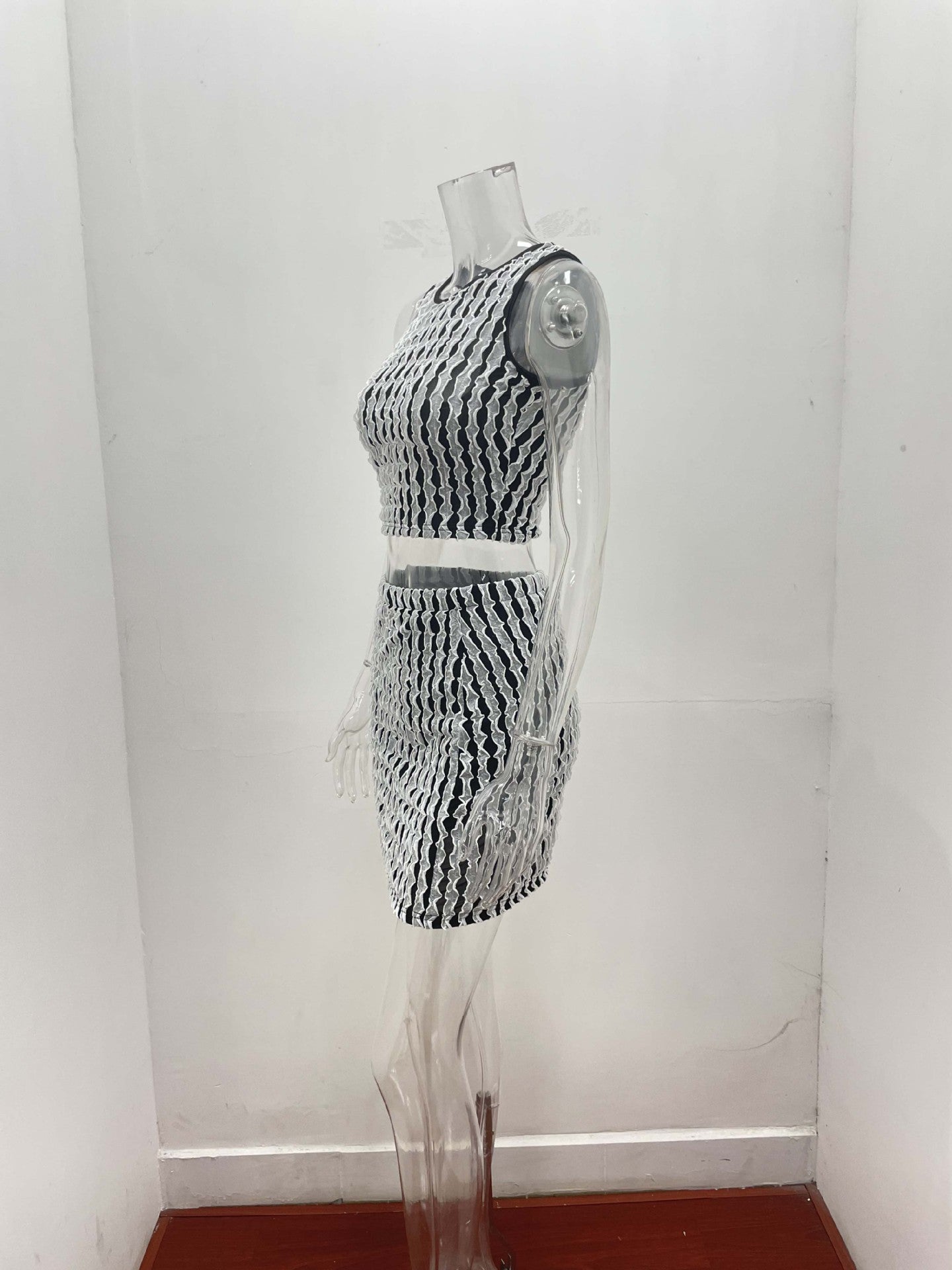 Women summer sexy Round Neck vest and Bodycon Skirt two-piece set 18