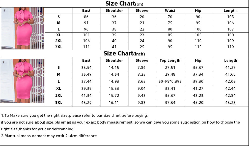 Women's Fashion Short Sleeve Lace-Up Slim Pencil Vocation Chic Dress 11