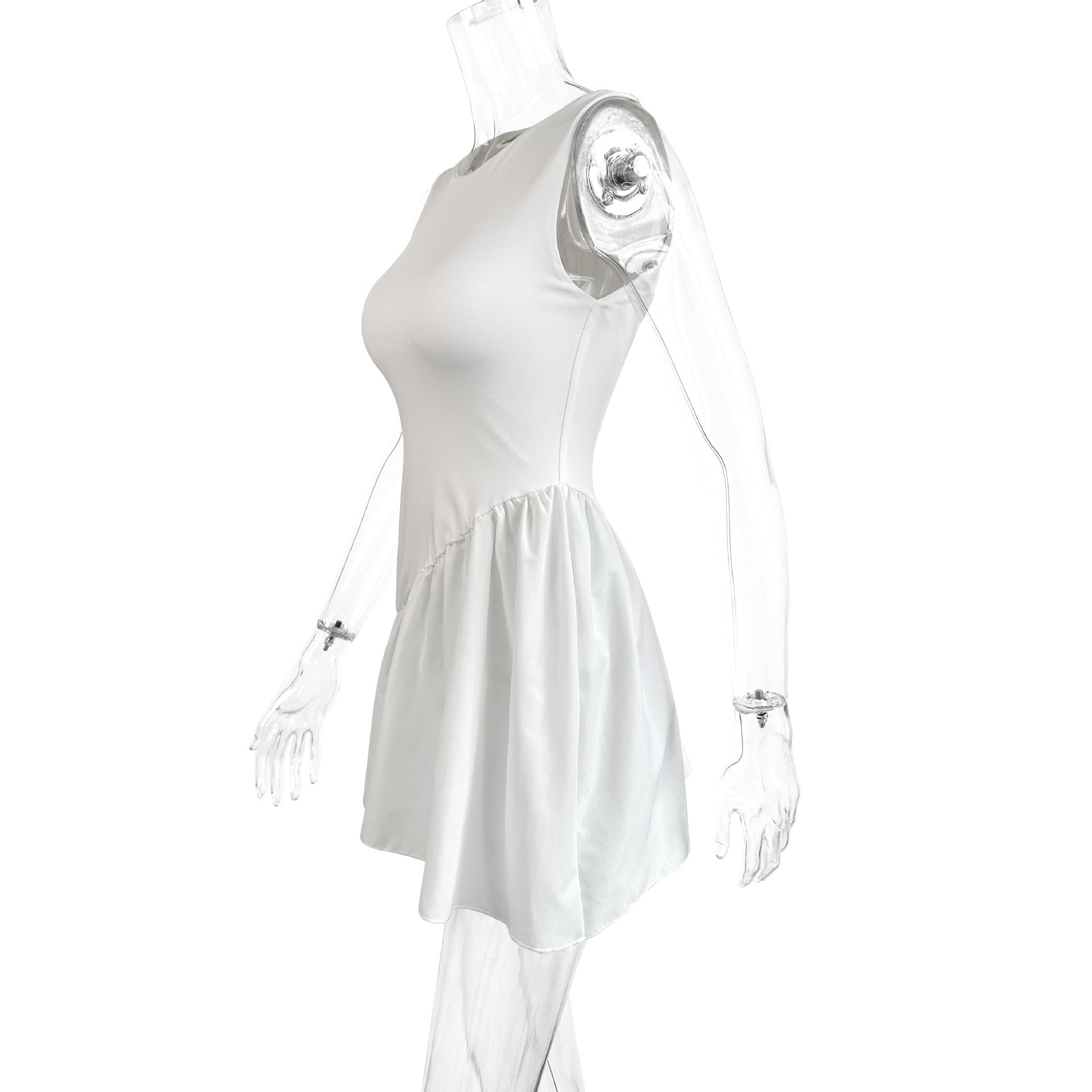 Summer Elegant Round Neck Floral Short Dress 9