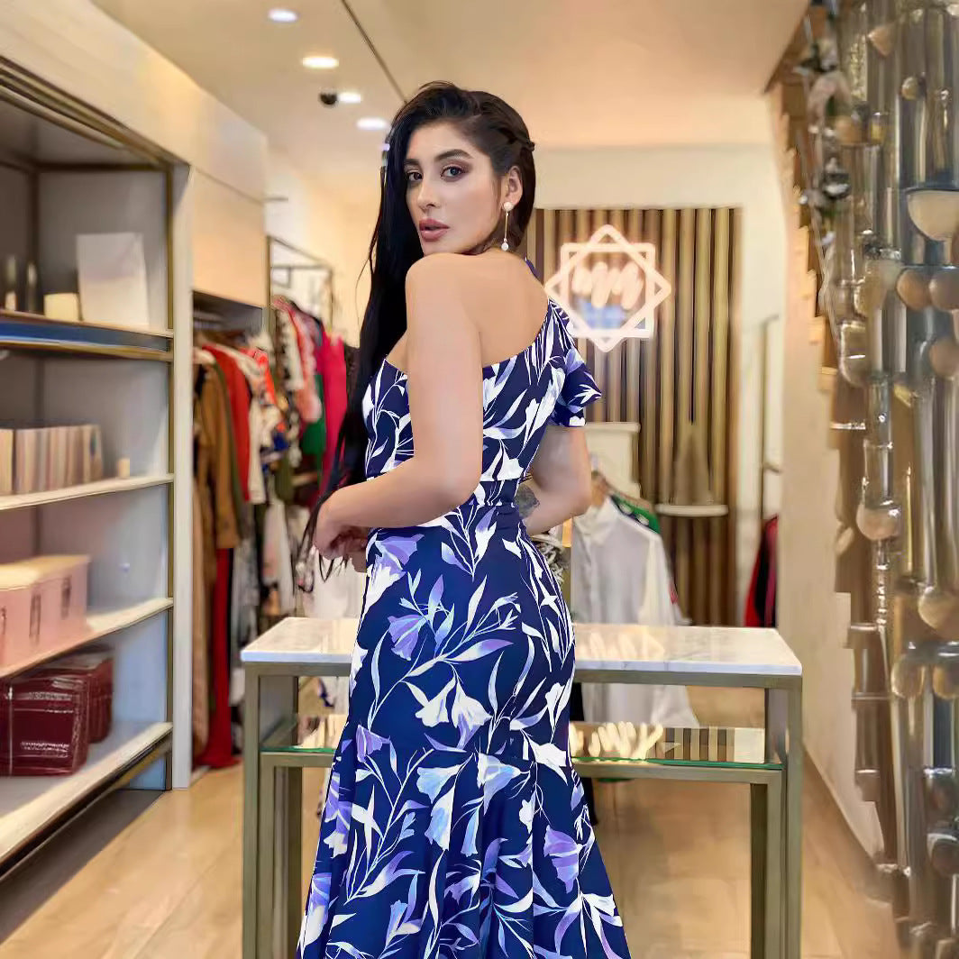 Women off-shoulder printed loose dress 5