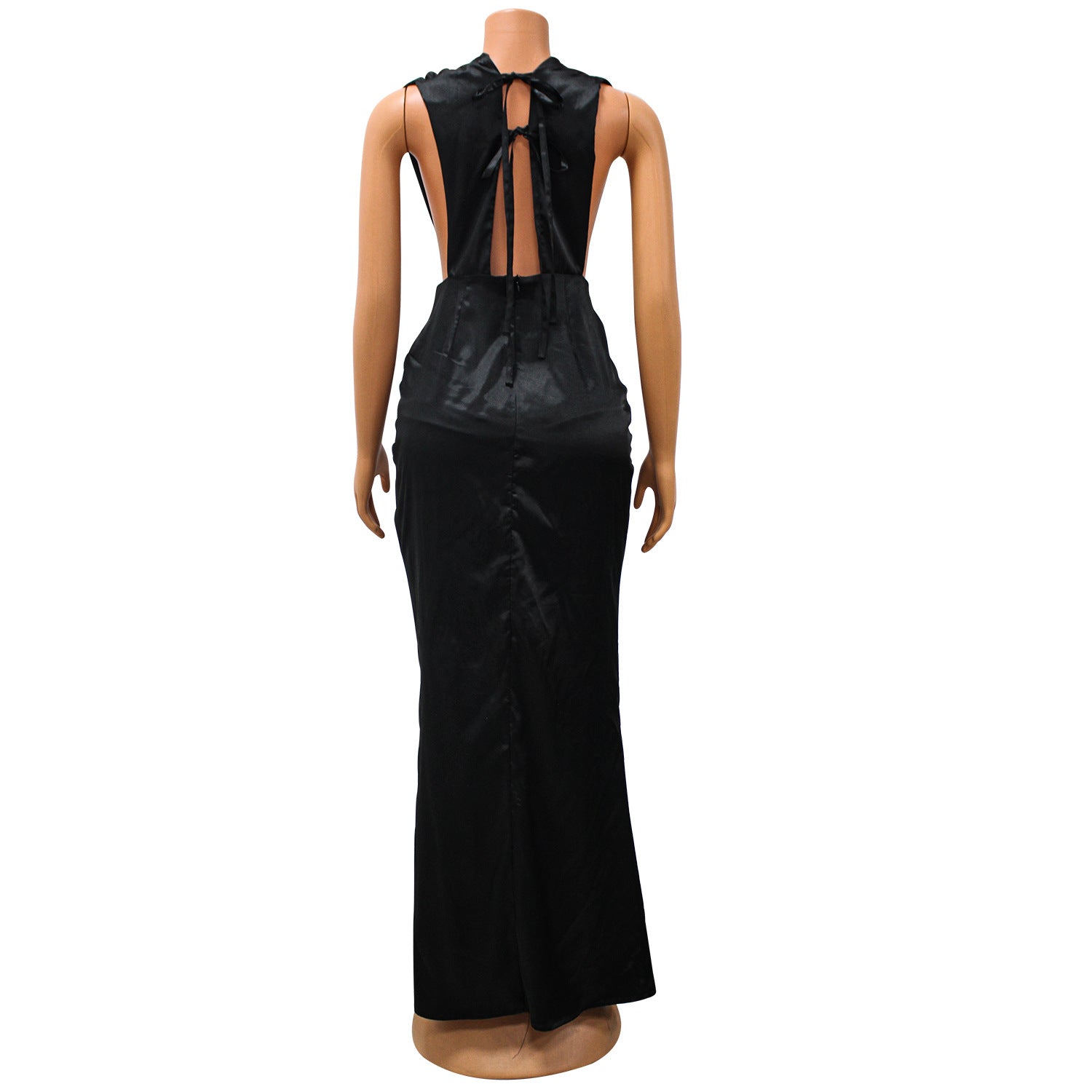 Summer Women's V-neck Sexy Hollow Lace-Up Sleeveless Dress for Women 15