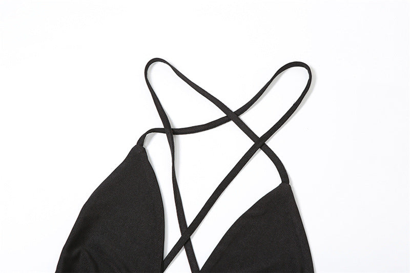 Women Summer Crossover Lace-Up Sexy Backless Jumpsuit 8