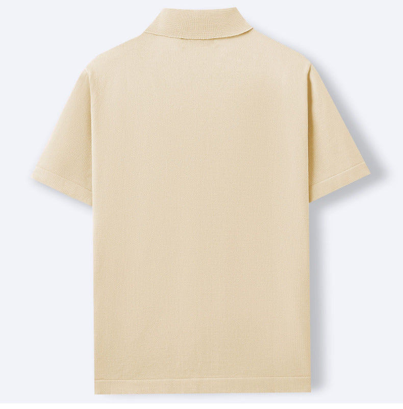 Men's Summer Short Sleeve Knitting Polo Top 13