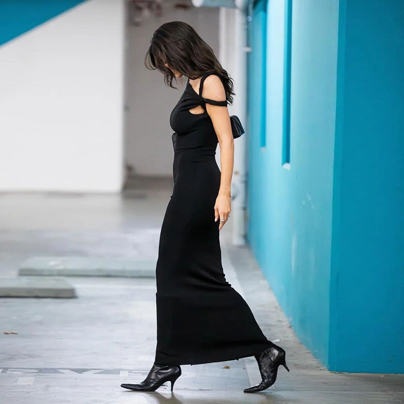 Women Summer Slash Shoulder Dress 18