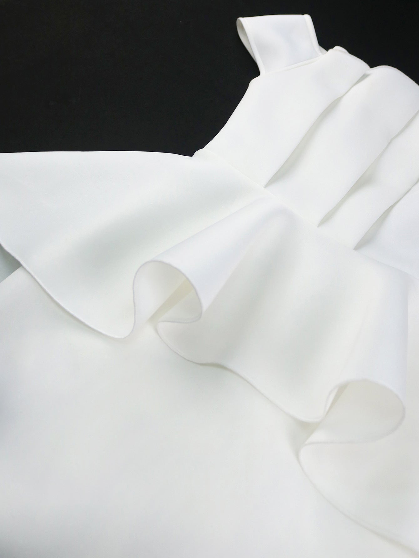 White Strapless Ruffle Bridesmaid Dress 12