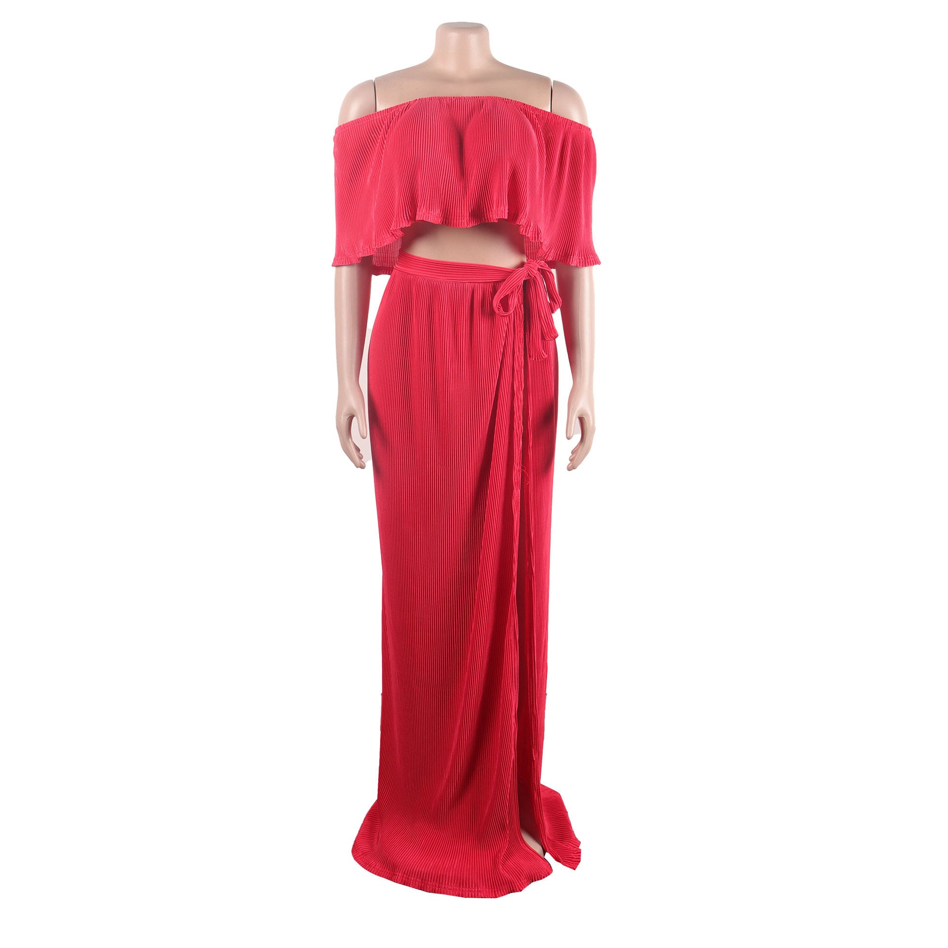 Sexy ruffled long skirt two-piece set nightclub clothes 27