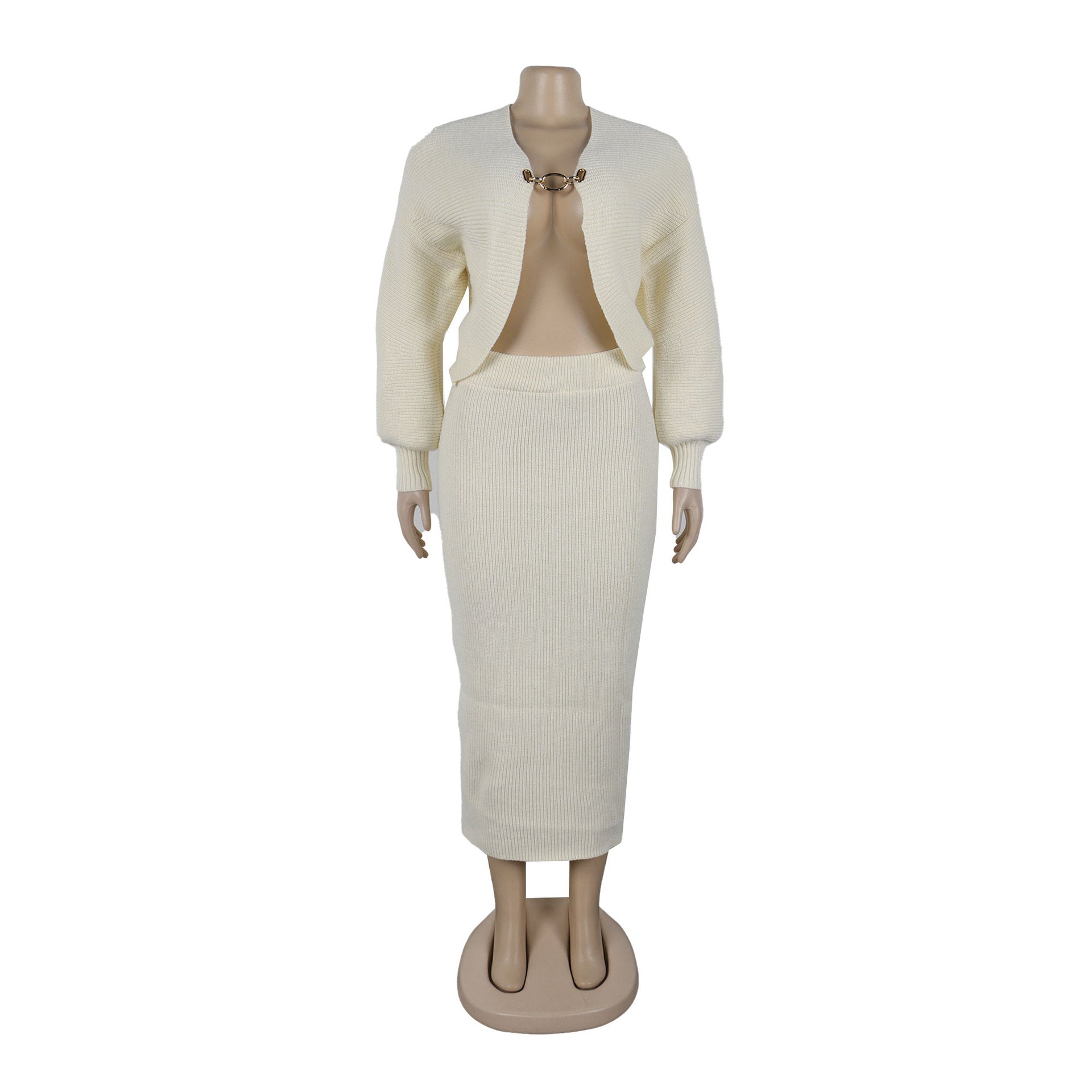 Women cardigan sweater and Bodycon Skirt Two Piece Set 8