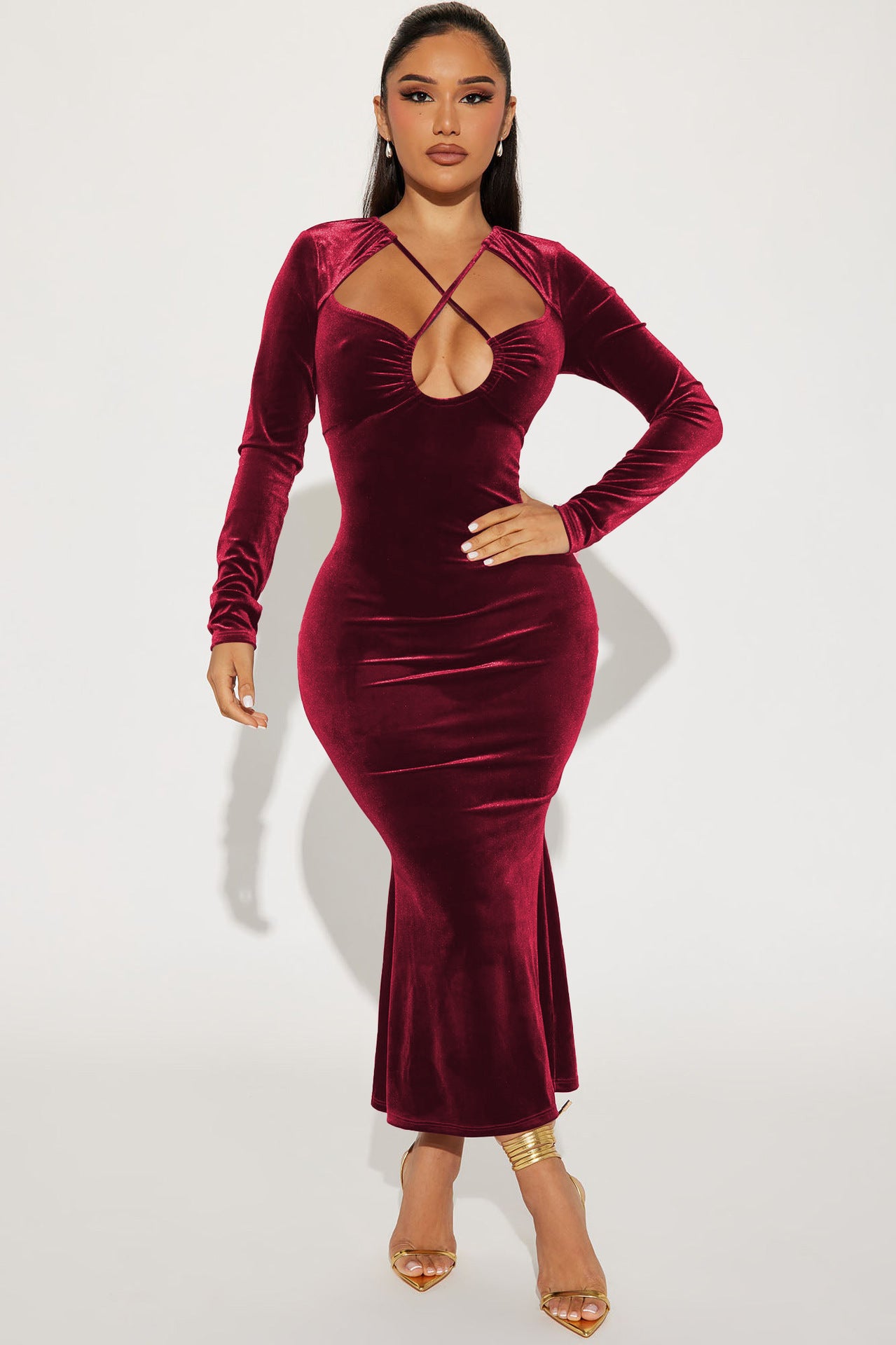 Women Sexy Halter Neck Backless Bodycon Mermaid Dress 6