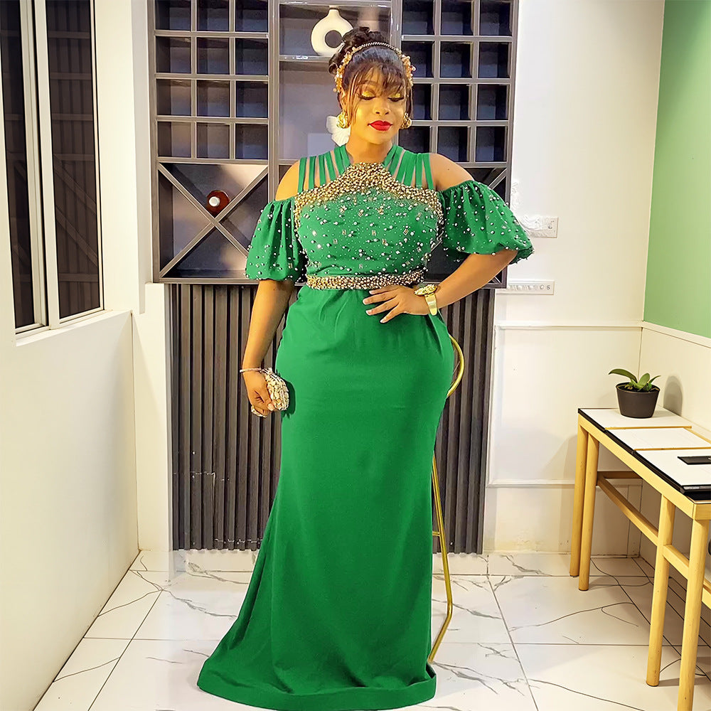 Plus size African Women formal party party dress 5