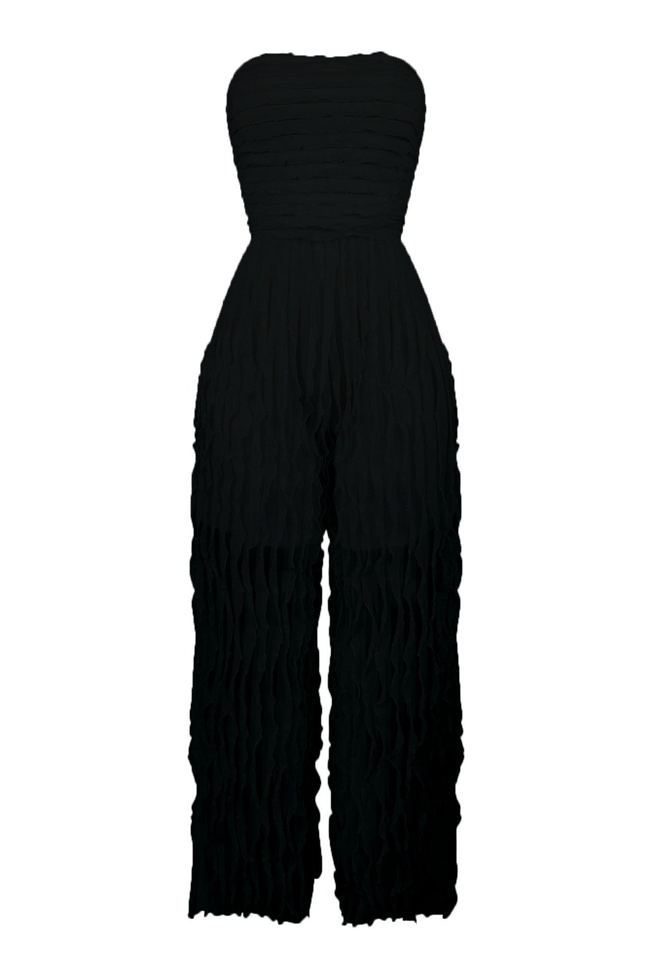 Fashionable Women Sexy Strapless High Waist Wide Leg Jumpsuit 9
