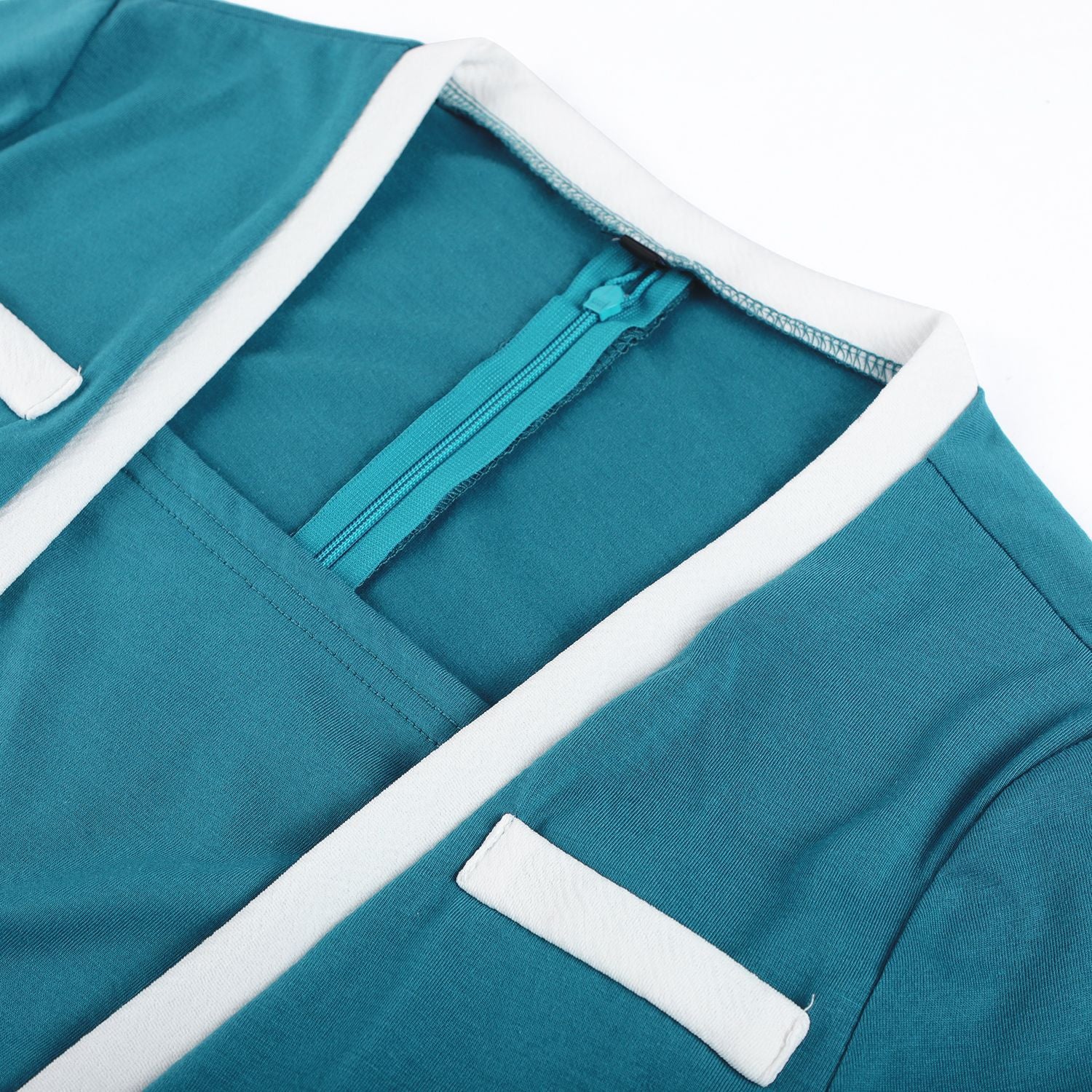 Women's Three Quarter Sleeve Fake Two Piece Patchwork Professional Bodycon Dress 22