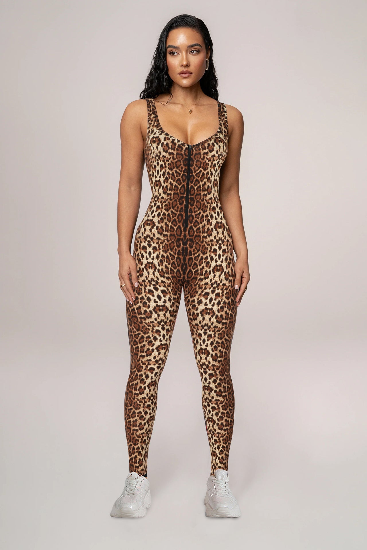 U Neck Print Jumpsuit Fashion Women's Nightclub Wear 4