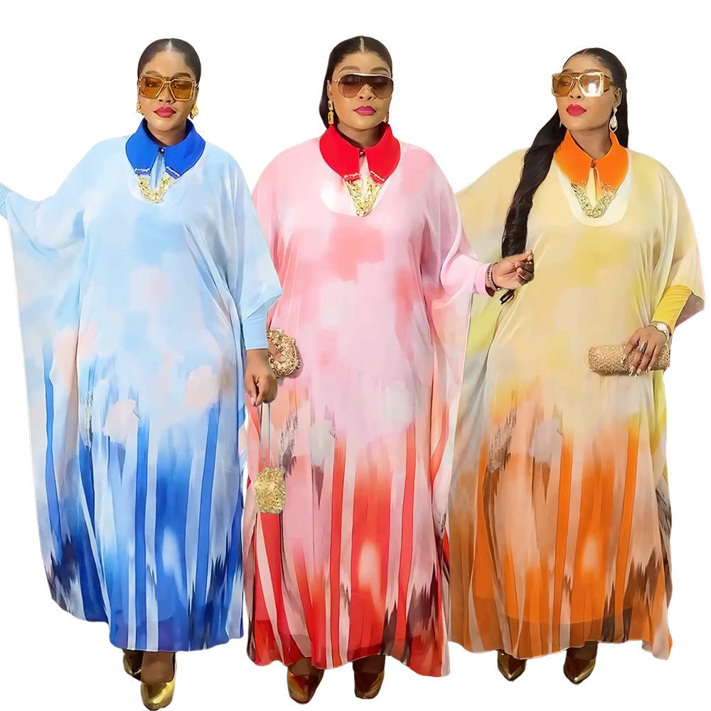 Print Robe Africa Plus Size Two-Piece Women's Dress 7
