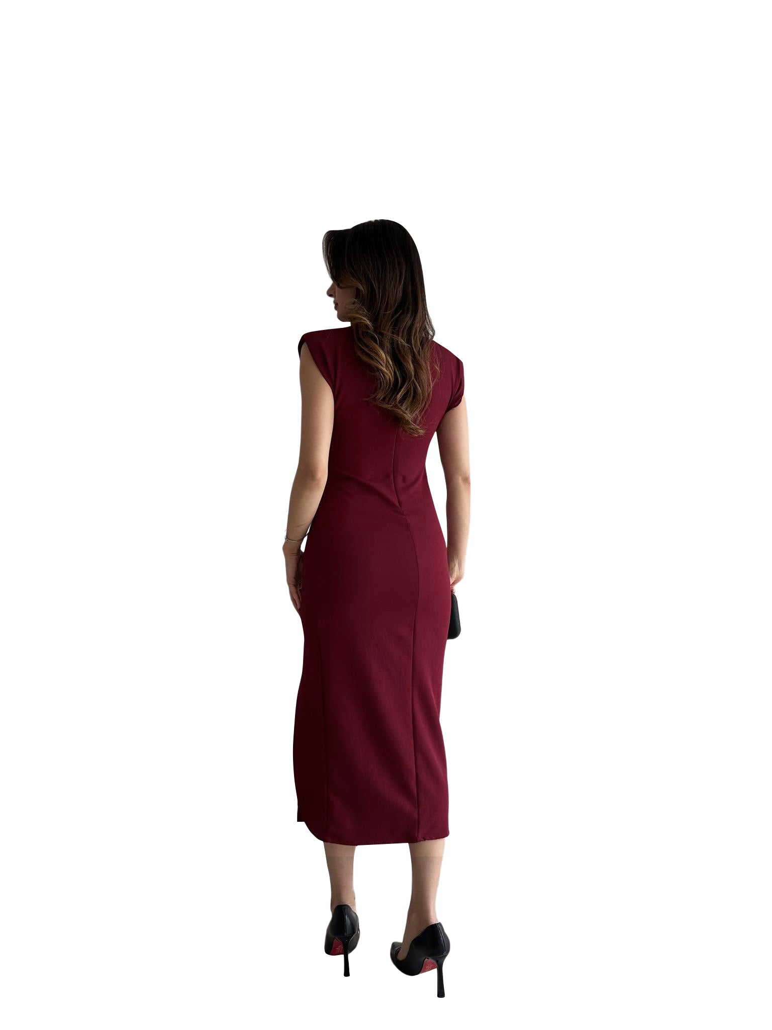 Solid Color Sleeveless Elegant Midi Dress 9