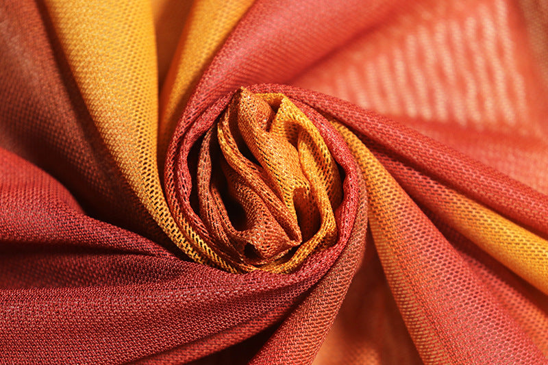 Women's Fashion Printed Round Neck Long Sleeve Split Pleated Trend Dress 16