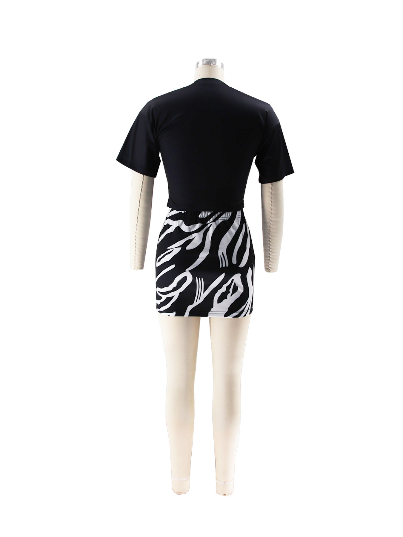 Women's Trendy Print Short-Sleeve T-shirt Shorts Two-Piece Set 14