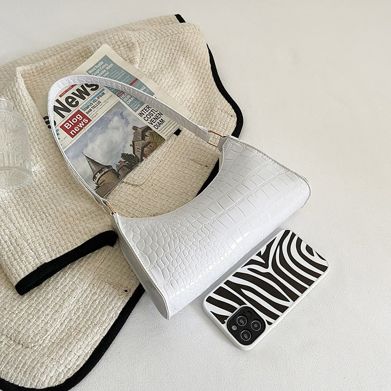 Handheld mini women's bag winter fashion shoulder bag Trendy gradient underarm baguette bag 15