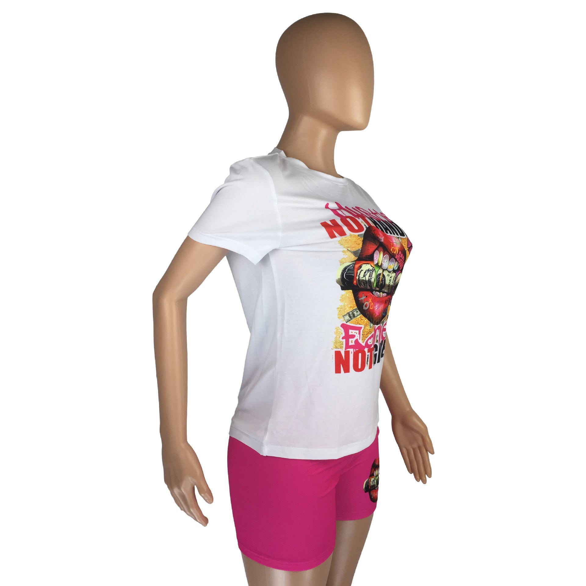 Women Casual Print Top + Shorts Two-Piece Set 11