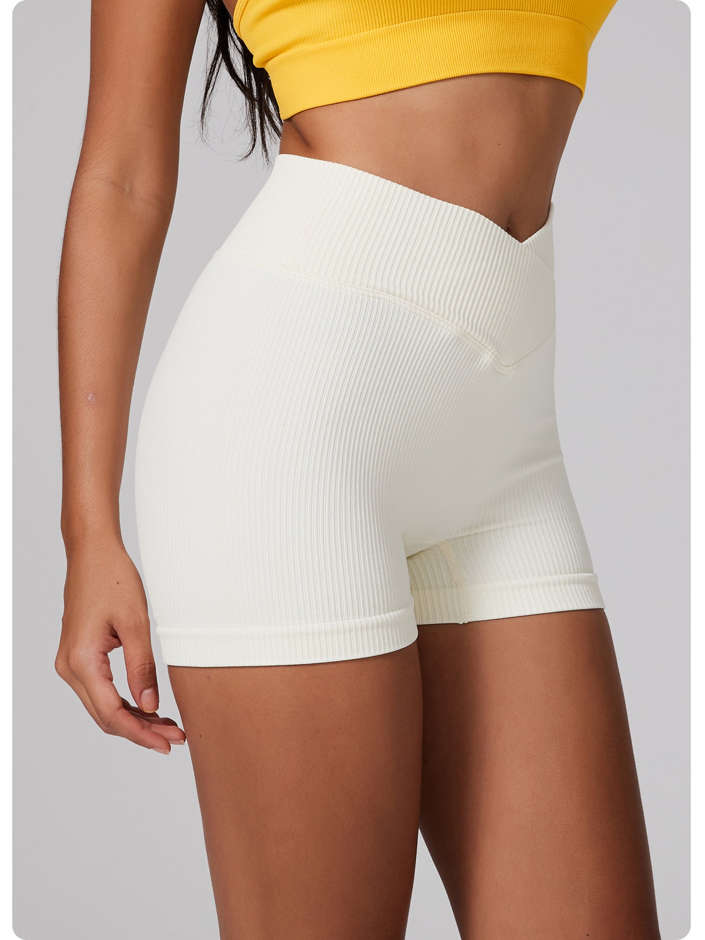 Sports Shorts Women's High Waist Butt Lift Quick Drying Tight Fitting Fitness Running Yoga Pants 9